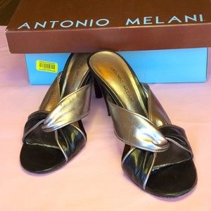 FINAL SALE PRICE Antonio Melani 9M Heeled Slip On Sandals